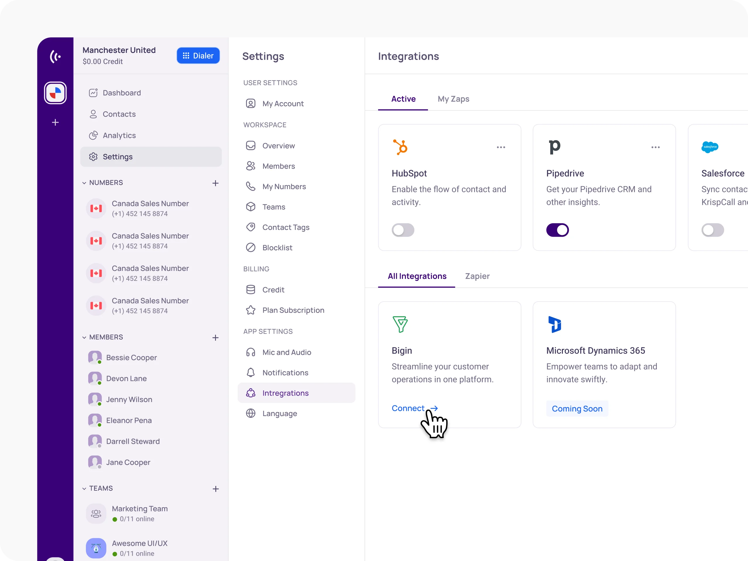 integrate bigin crm with krispcall easily with our guide1