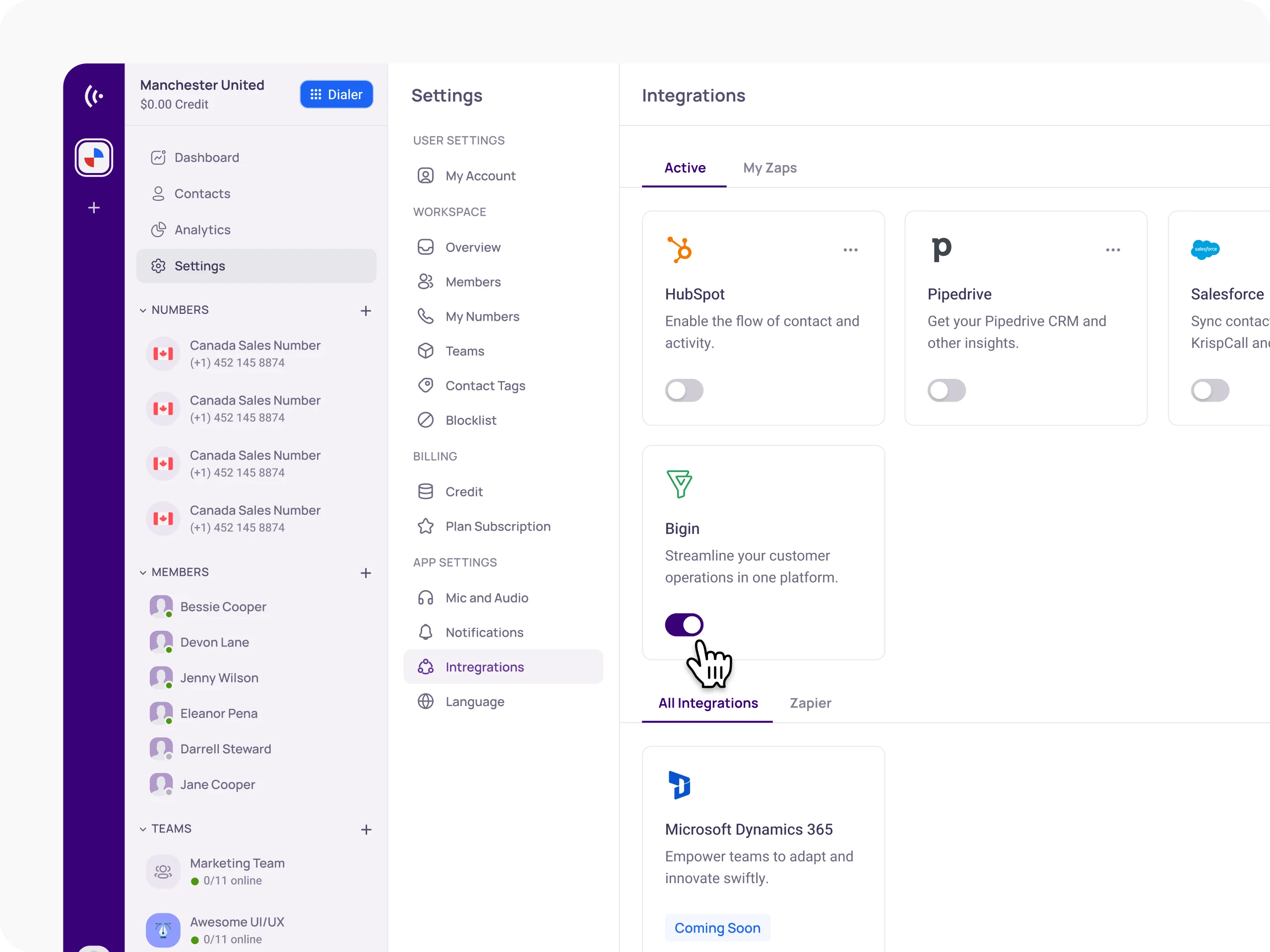 integrate bigin crm with krispcall easily with our guide2