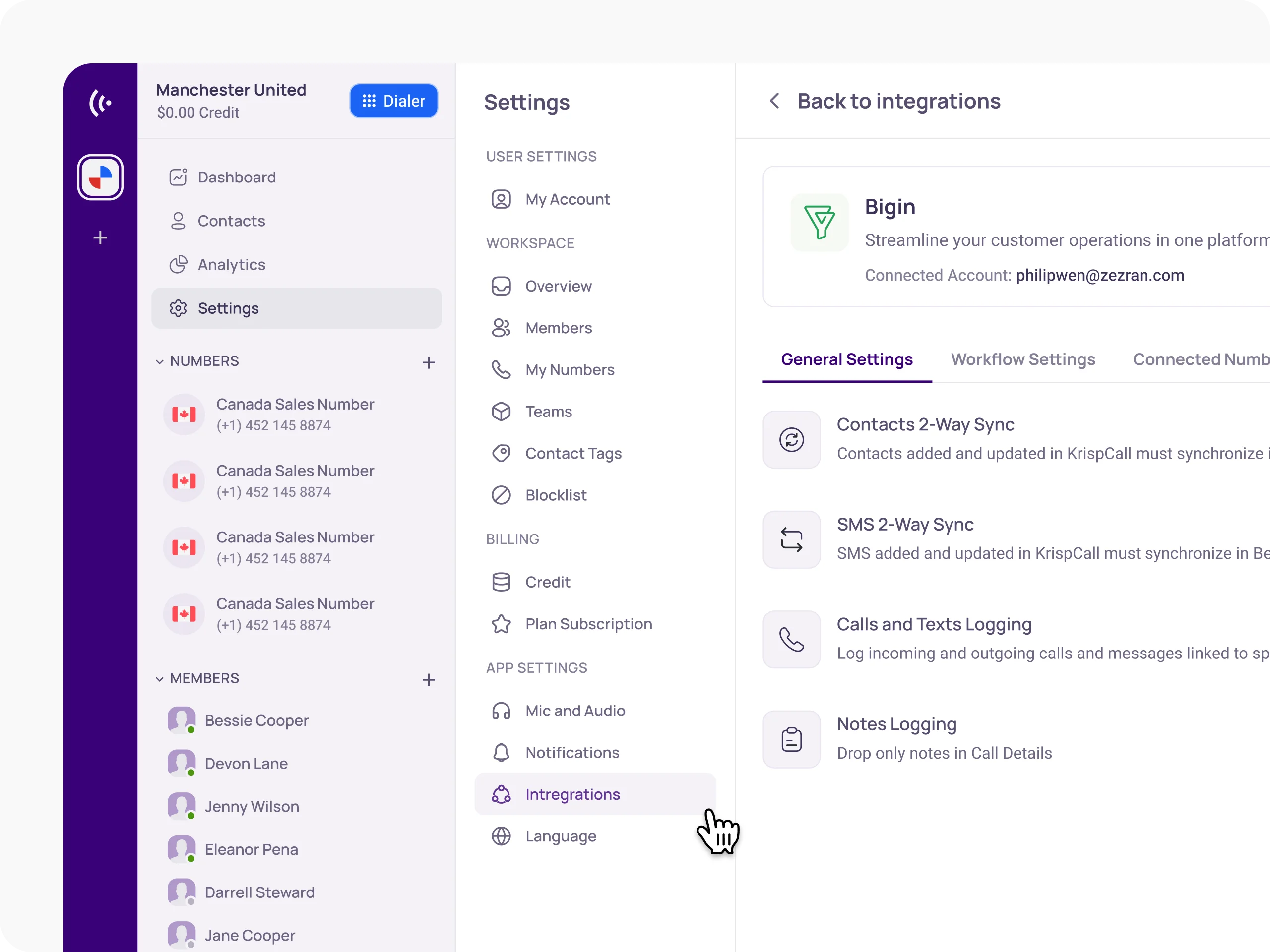 integrate bigin crm with krispcall easily with our guide3