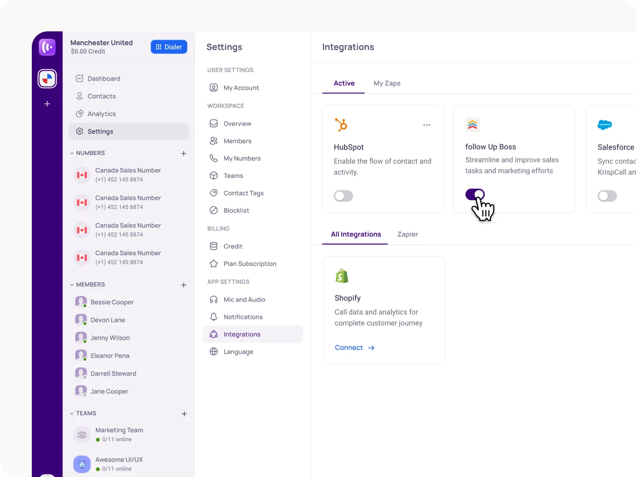 integrate follow up boss with krispcall easily with our guide3