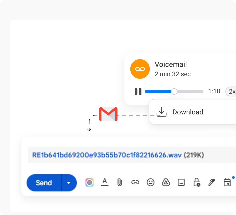 voicemail to email new