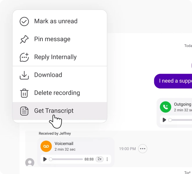 voicemail transcription