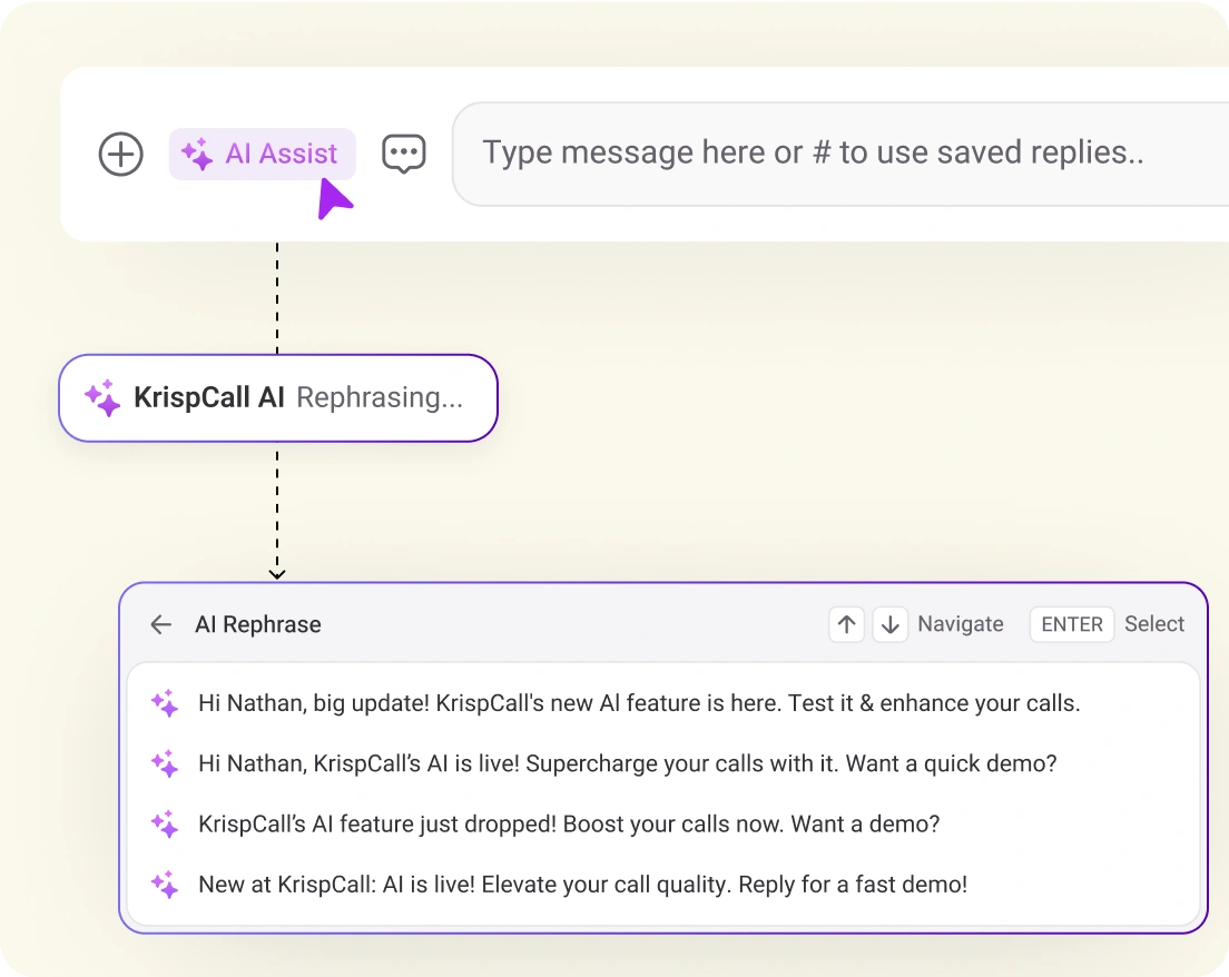 how does ai rephrasing work in krispcall image