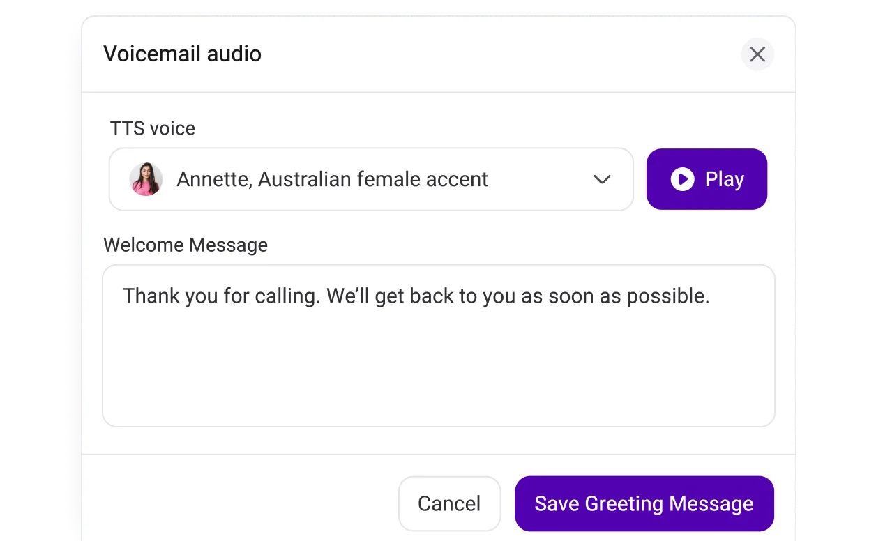 feature custom greeting