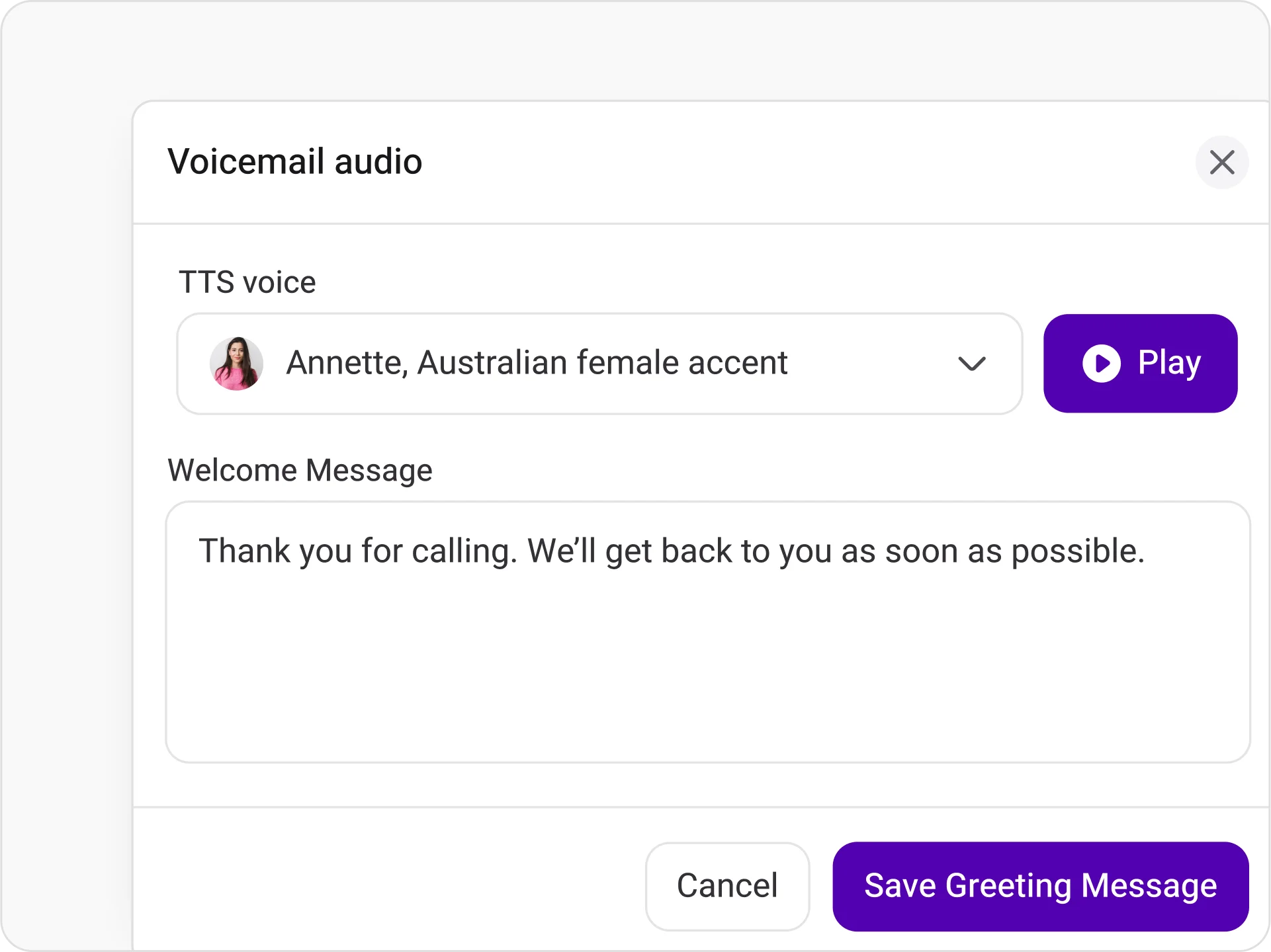voicemail greeting that sets expectations remit