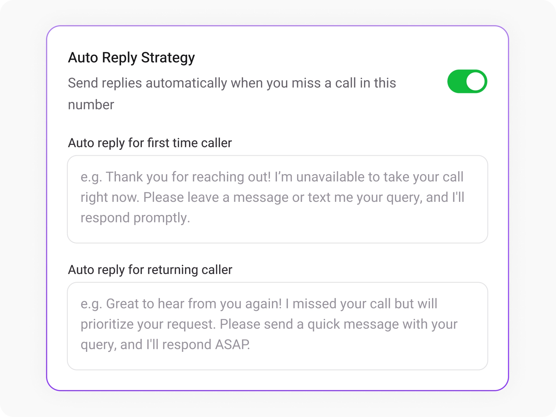 automated replies for common questions