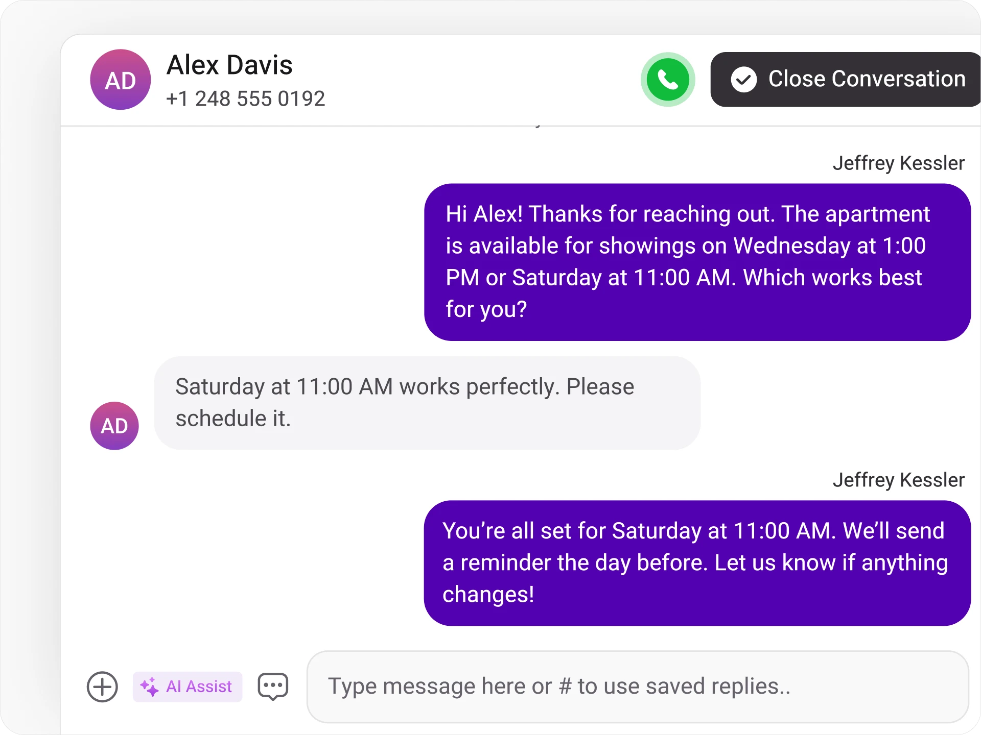 real estate schedule showings over text img