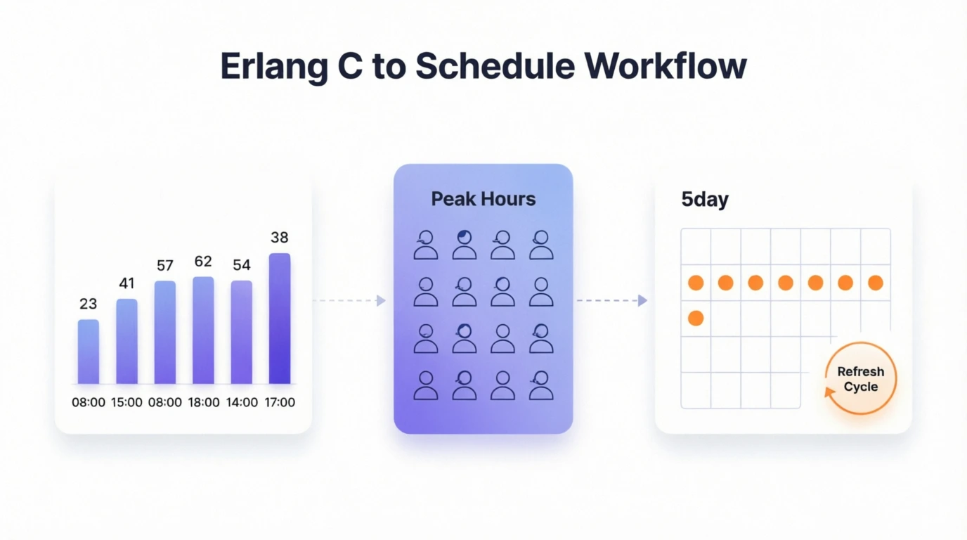 How to Turn Erlang C Results Into a Contact Center Schedule