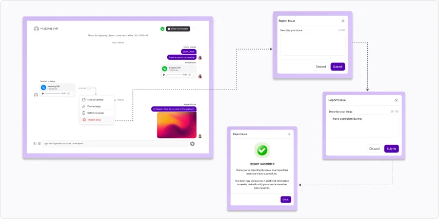 Report Issue from Conversations