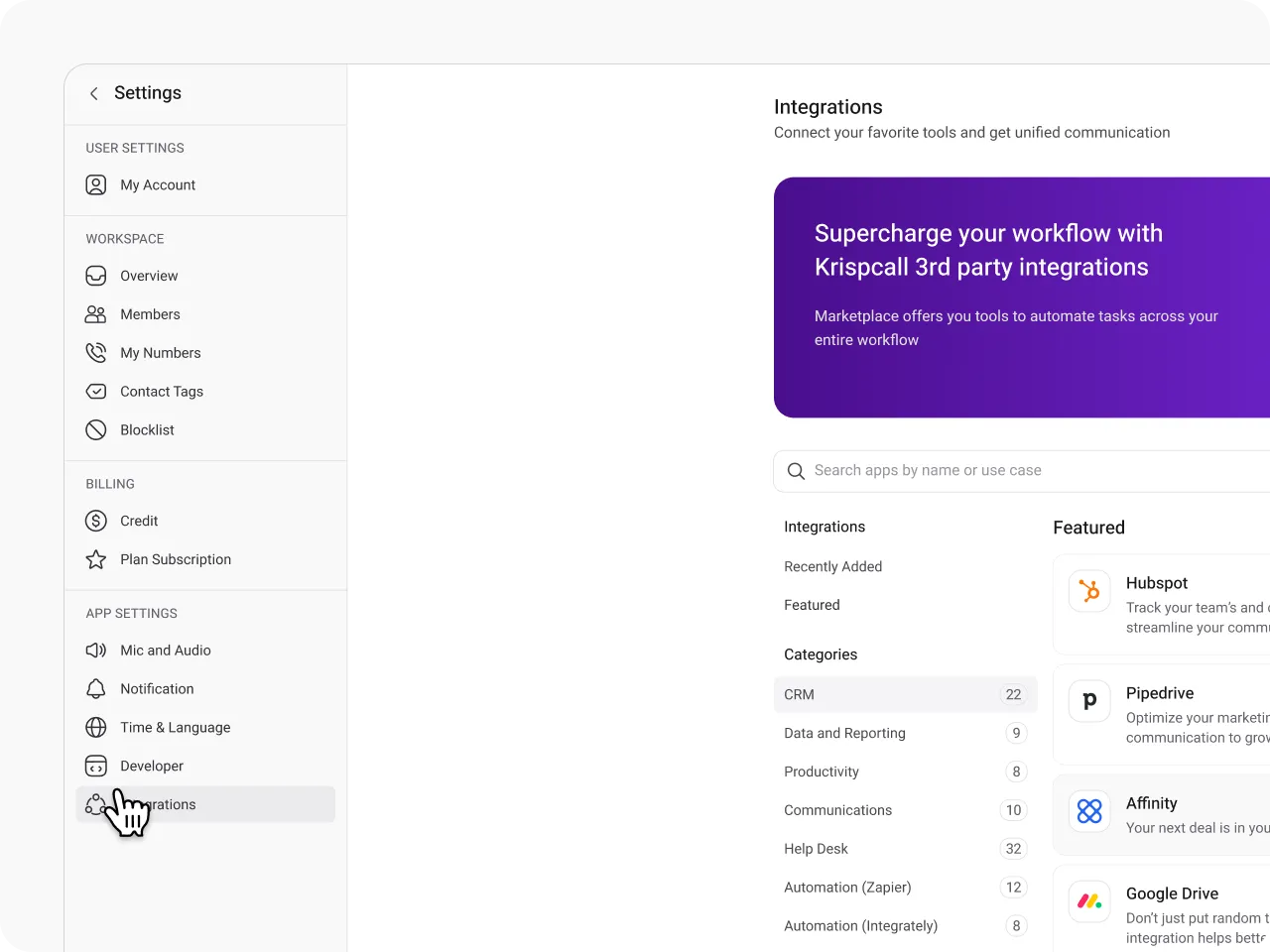 open integrations hubspot
